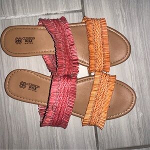 Avon Women's Sandals - Pink and Orange